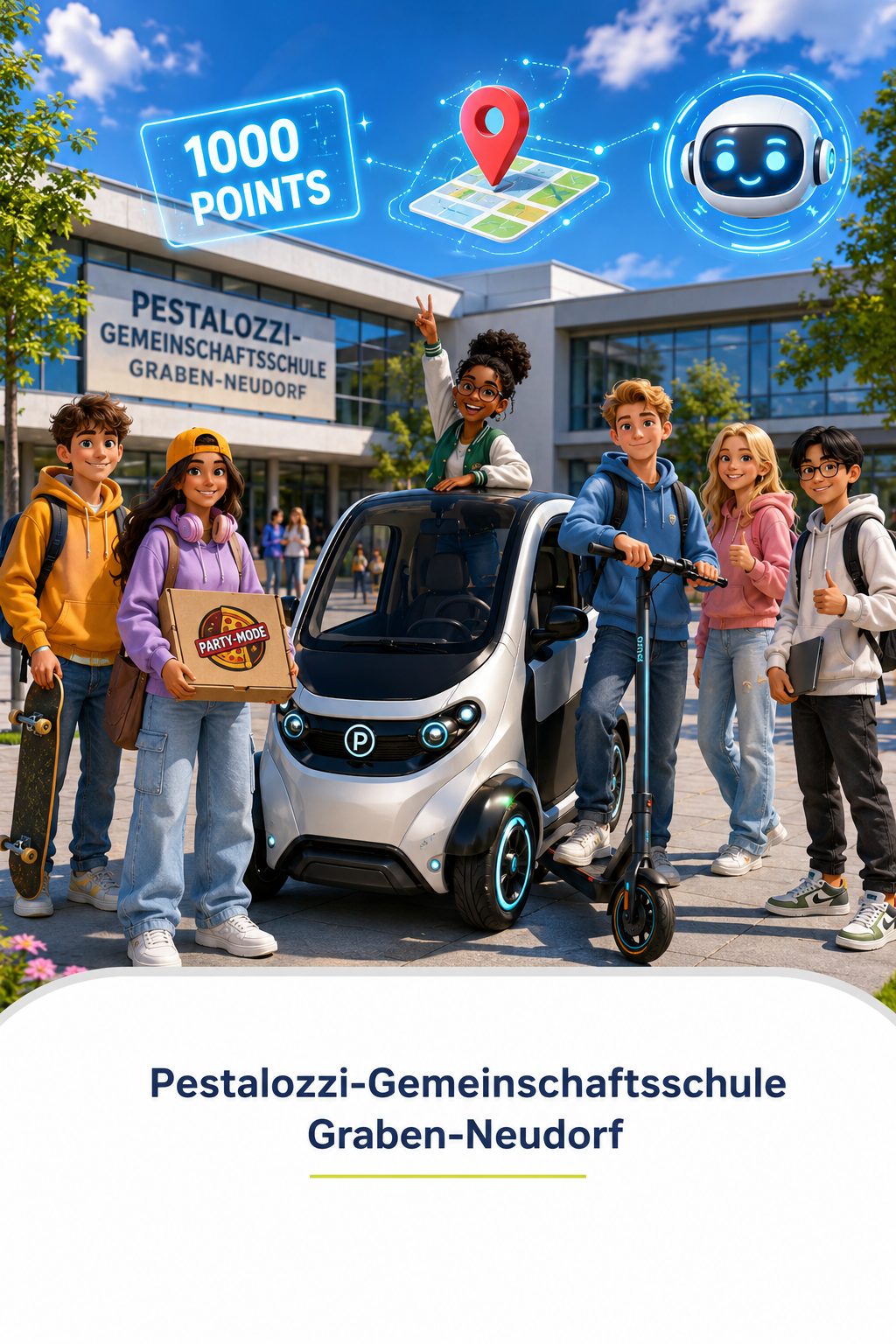 Klasse 10a mit E-Fahrzeug beim New:Mobility Award 2026